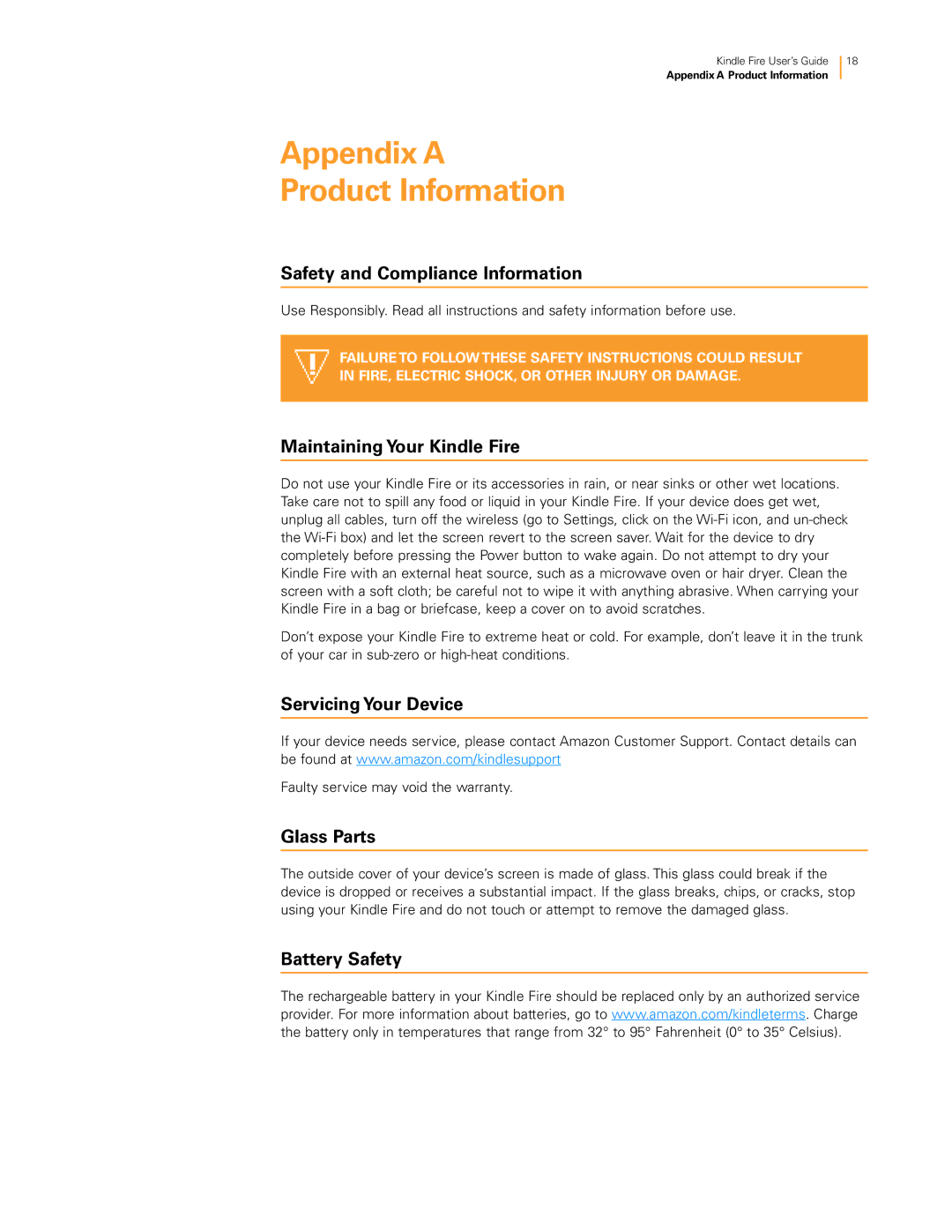 Amazon 23-000454-01, B0051VVOB2, KNDFRHD16, KNDFR8WIFI manual Appendix A Product Information 